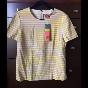 G - Tory Burch Yellow/Gray Short Sleeve Top